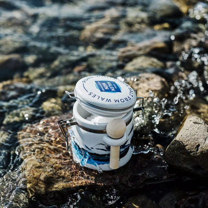 Halen Môn Watercolour Ceramic Jar with Pure White Sea Salt
