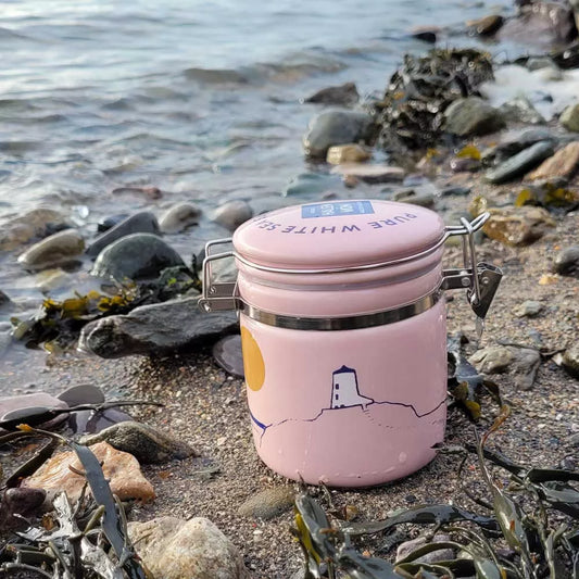 Pink Llanddwyn Ceramic Jar with 100g Pure Sea Salt