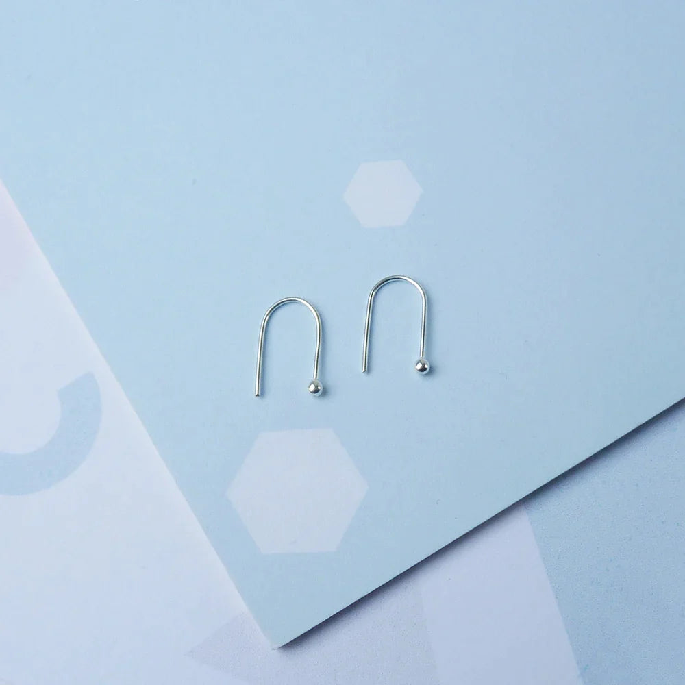 Mini Arc Earrings in Silver