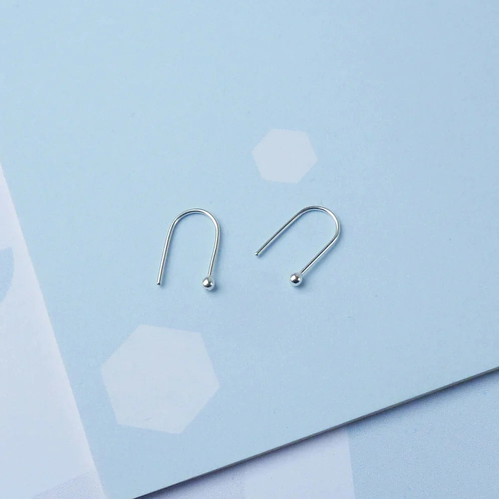 Mini Arc Earrings in Silver