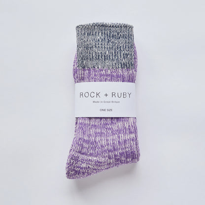 The Every Space Elsie cotton socks in purple haze by Rock and Ruby