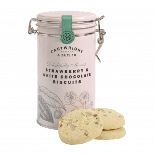 Strawberry & White Choc Biscuits Tin