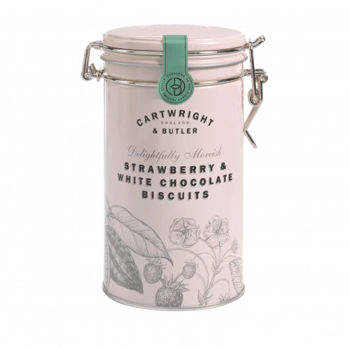 Strawberry & White Choc Biscuits Tin