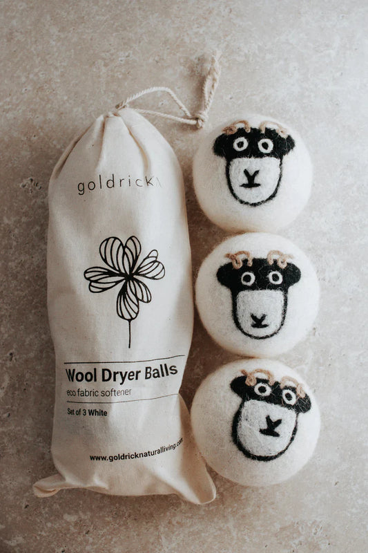 Wool Drier Balls with Sheep Design by Goldrick 
