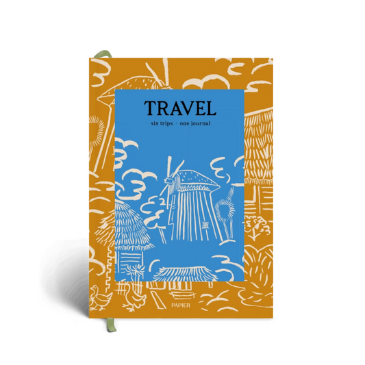 Over the Hills Travel Journal for recording up to 6 trips, by Papier UK