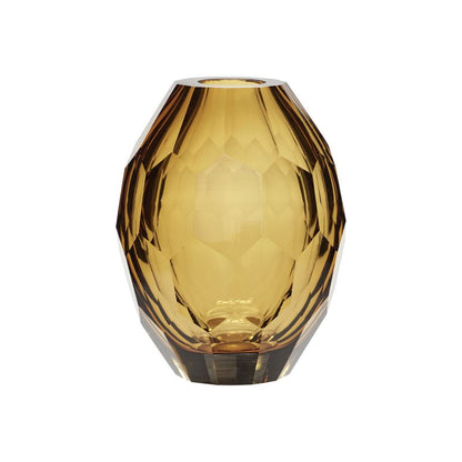 The Every Space amber glass Facet Vase for dried or fresh flowers by Hübsch