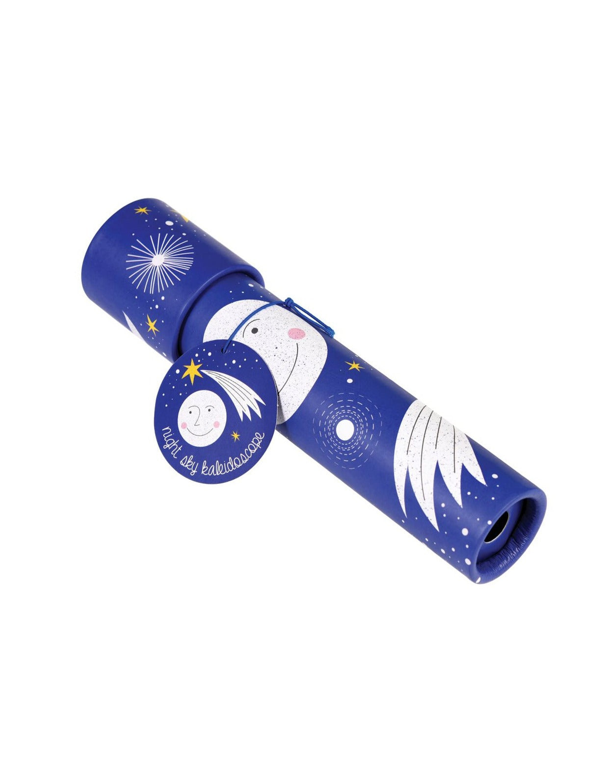 The Every Space Astronomy Kaleidoscope in blue with moon and star decoration by Rex London