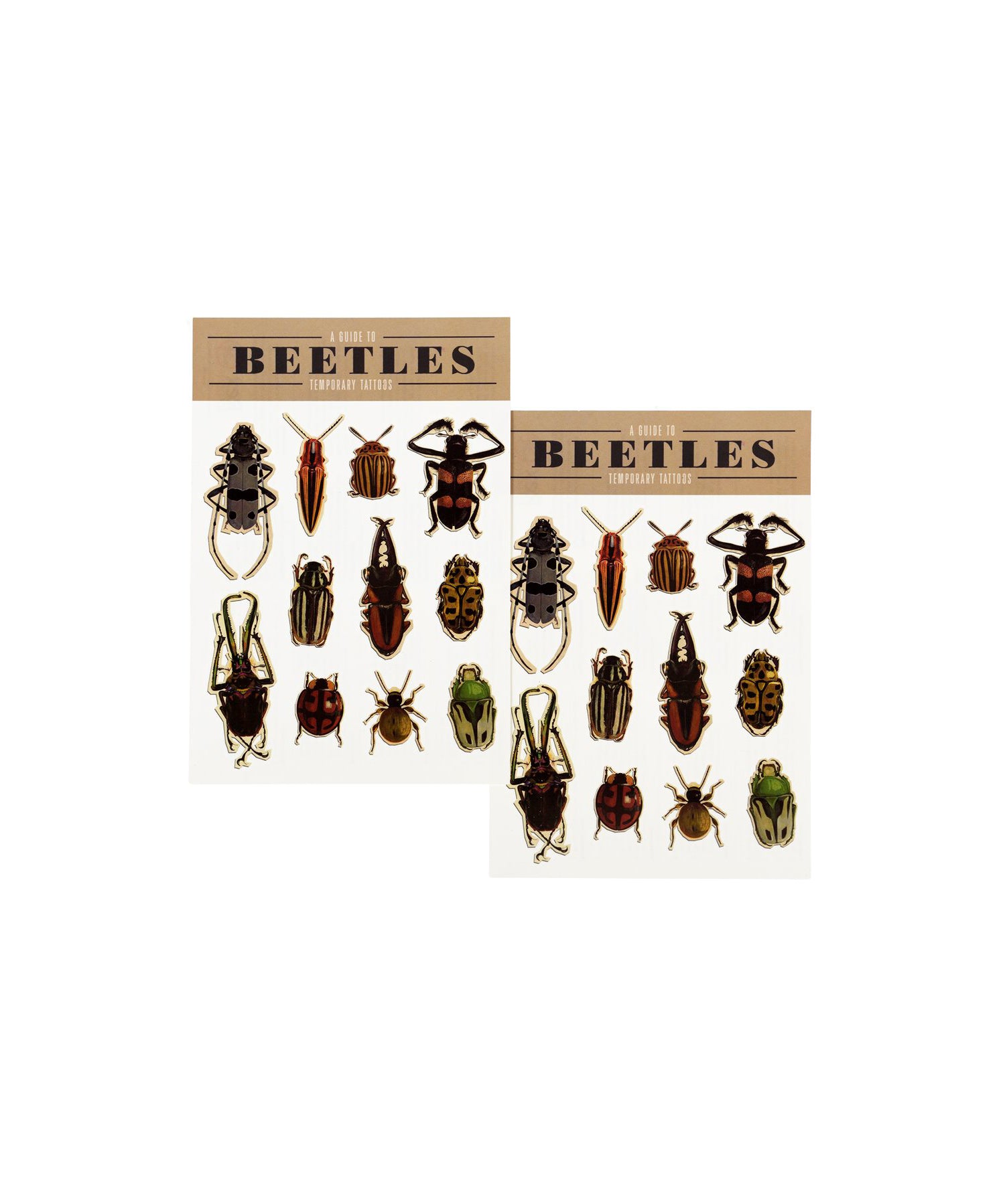 The Every Space 2 sheets of Beetles Temporary Tattoos by Rex London