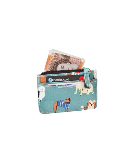 The Every Space coin or pocket money Best In Show oilcloth card holder purse with zip by Rex London