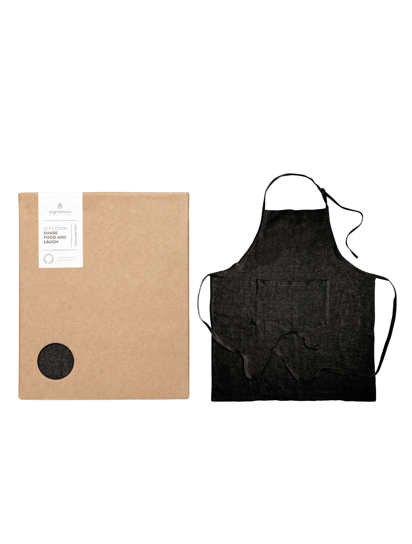 Recycled Cotton Apron in Black