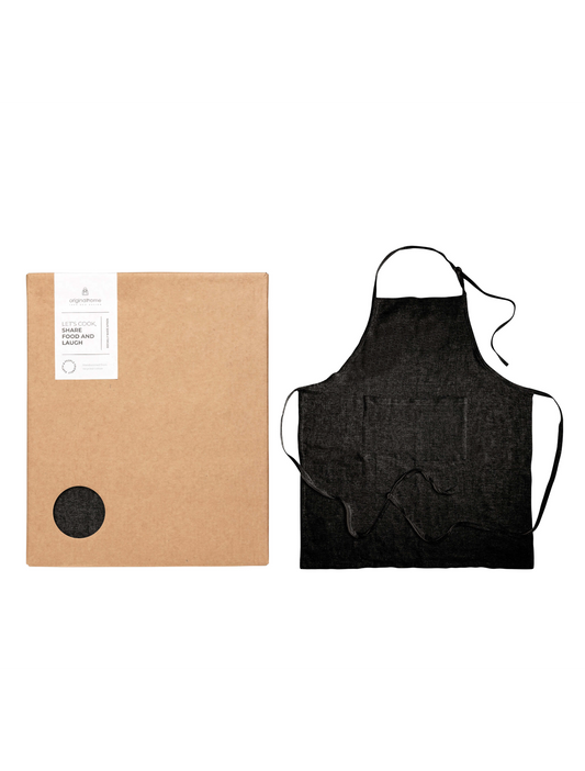 Recycled Cotton Apron in Black