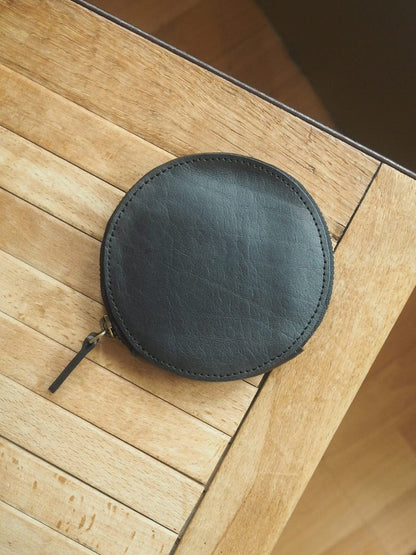 The Every Space black leather Saffron Purse by Roake Studio