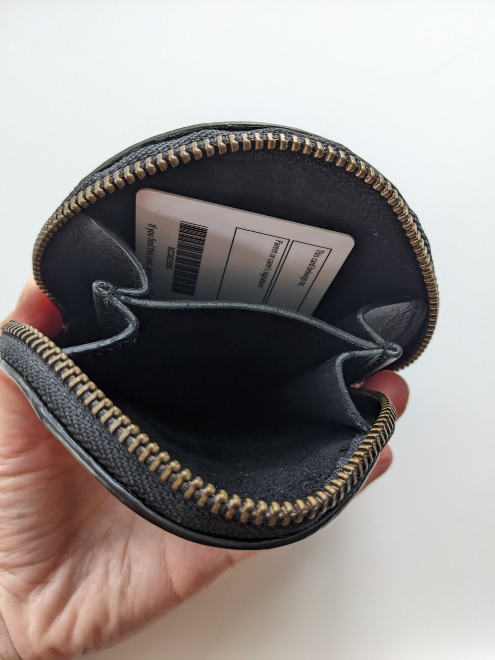 The Every Space black leather Saffron Purse by Roake Studio