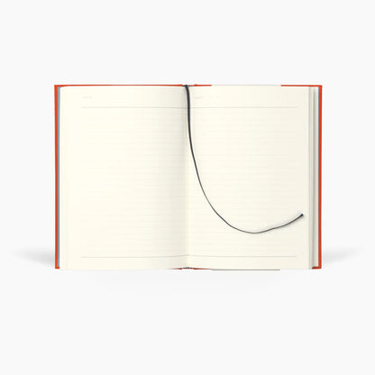 The Every Space medium Even Notebook in bright red cloth hardcover with 160 lined pages by Notem