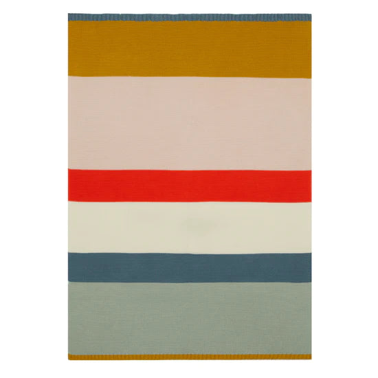 Cotton Baby Blanket in Bright Stripe