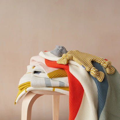 Cotton Baby Blanket in Bright Stripe