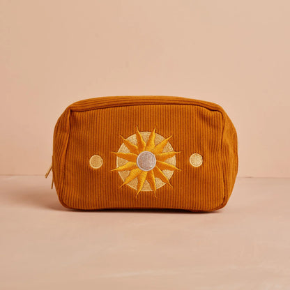 Corduroy Burnt Orange Make-Up Pouch