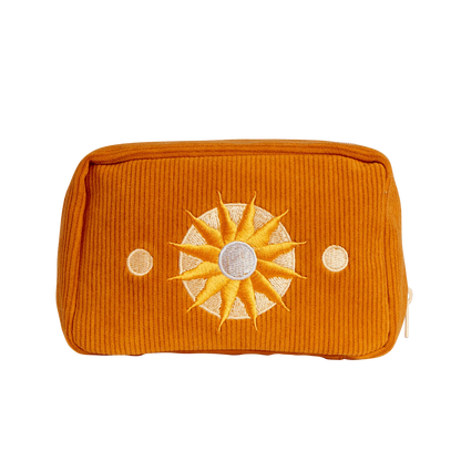 Corduroy Burnt Orange Make-Up Pouch