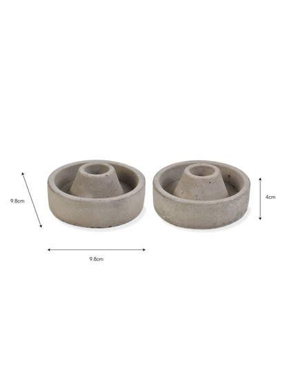 Cement Candle Holders - Set of 2