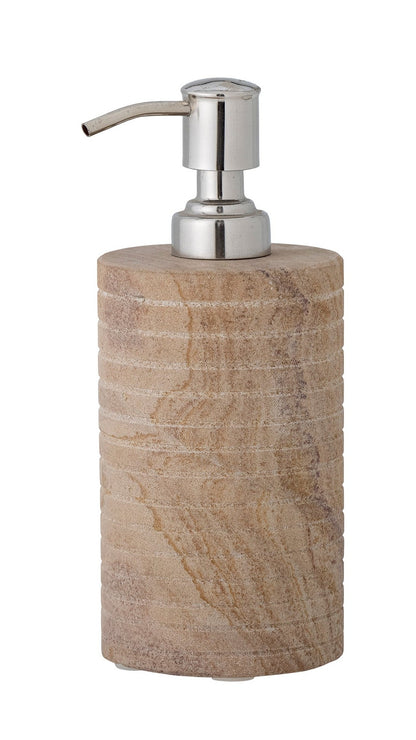 Stainless steel and sandstone soap dispenser