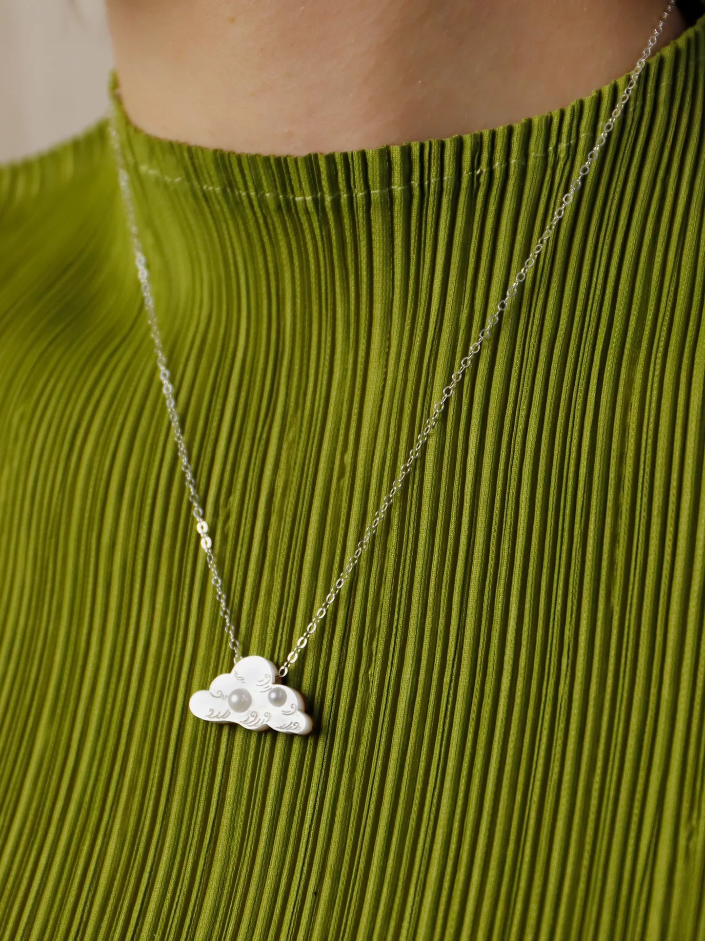 The Every Space Cloud necklace in sterling silver and acrylic by Wolf & Moon