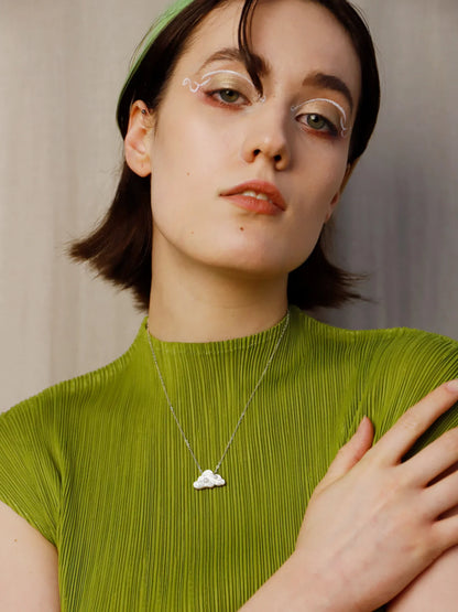 The Every Space Cloud necklace in sterling silver and acrylic by Wolf & Moon