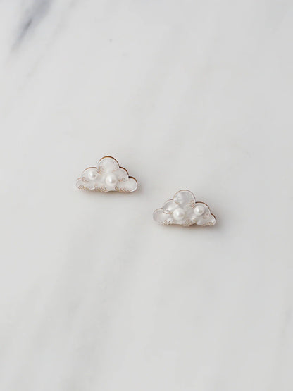 The Every Space Cloud stud earrings in sterling silver and acrylic by Wolf & Moon