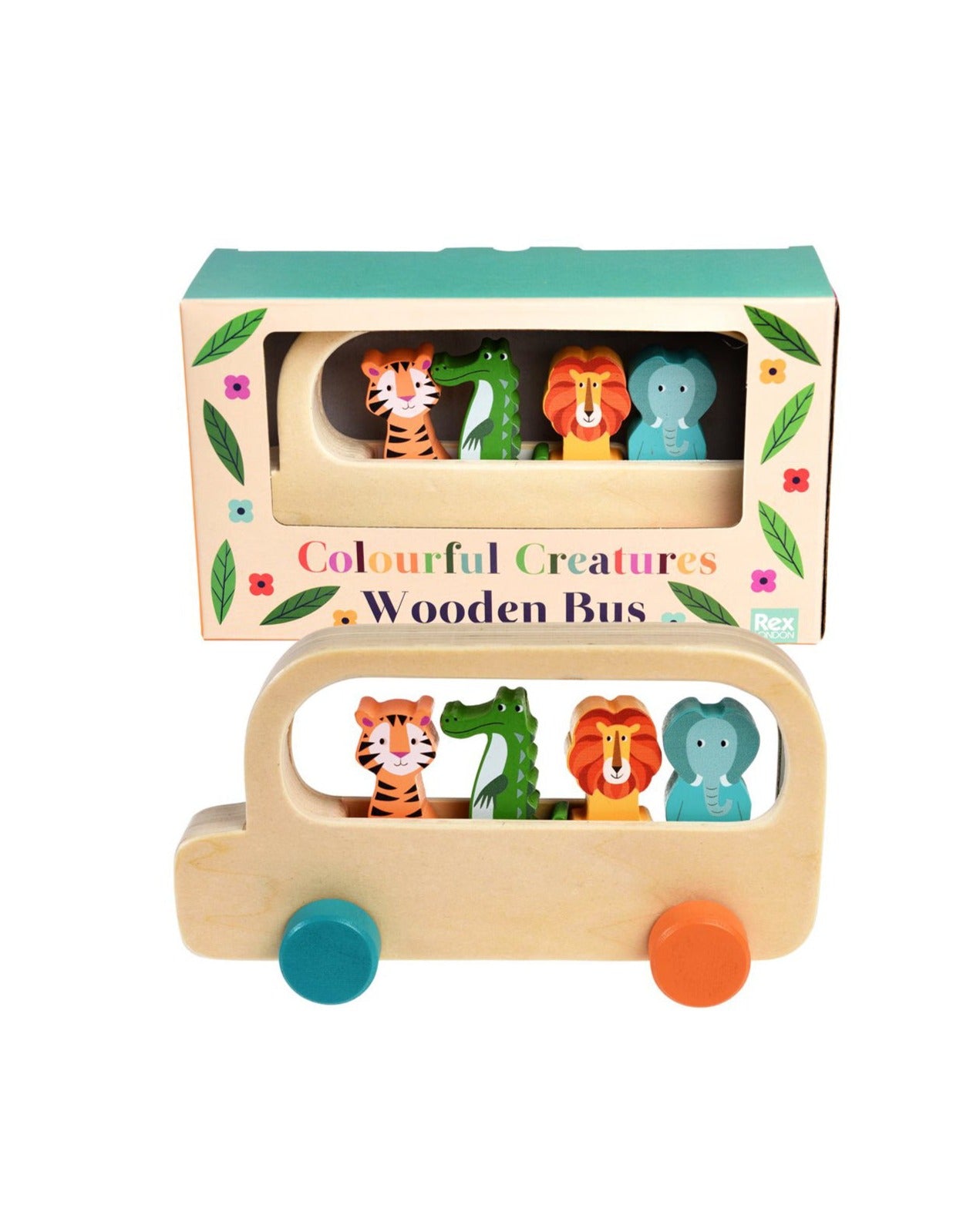 Colourful Creatures Wooden Bus