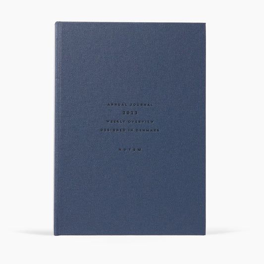 The Every Space Alva Annual Journal 2023 A5 with flat lay binding in dark blue by Notem
