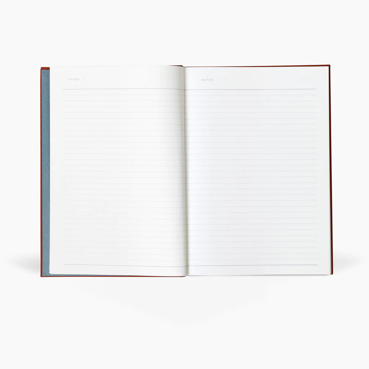 The Every Space lined medium Bea Notebook with Dark Sienna softcover cloth with elastic band by Notem
