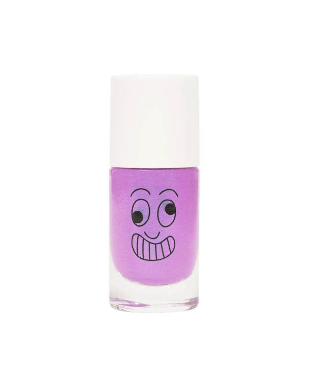 Dolly Neon Pink water-based nail polish by Nailmatic, featuring a cartoon character design on the label.