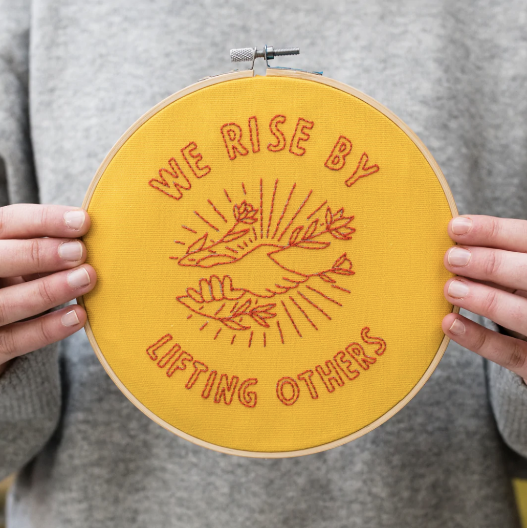 Cotton Clara | We Rise by Lifting Others Hoop Embroidery Kit