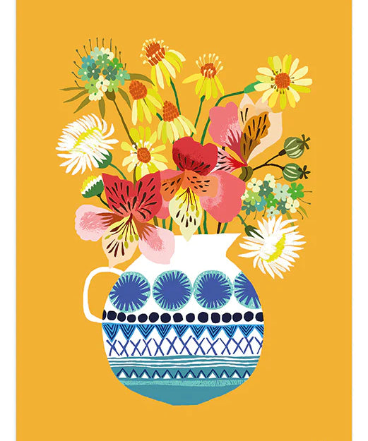 The Every Space botanical Festival Flowers art print of flowers in a jug vase by Brie Harrison