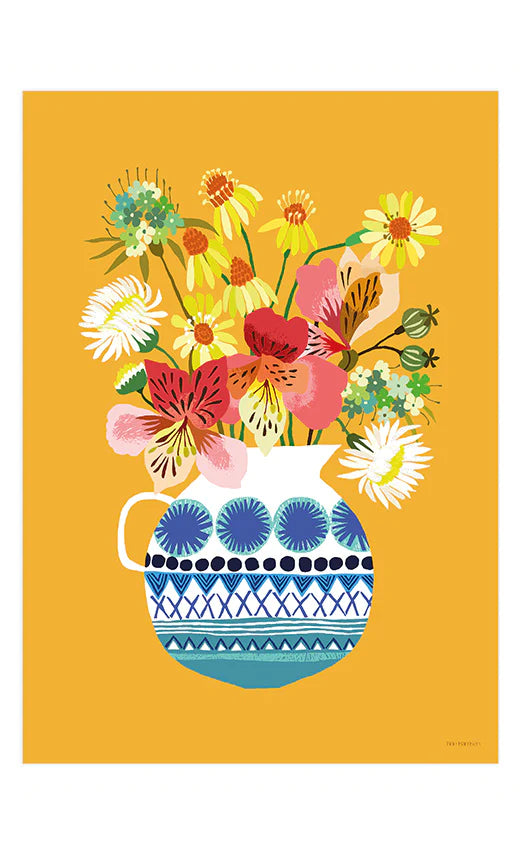 The Every Space botanical Festival Flowers art print of flowers in a jug vase by Brie Harrison