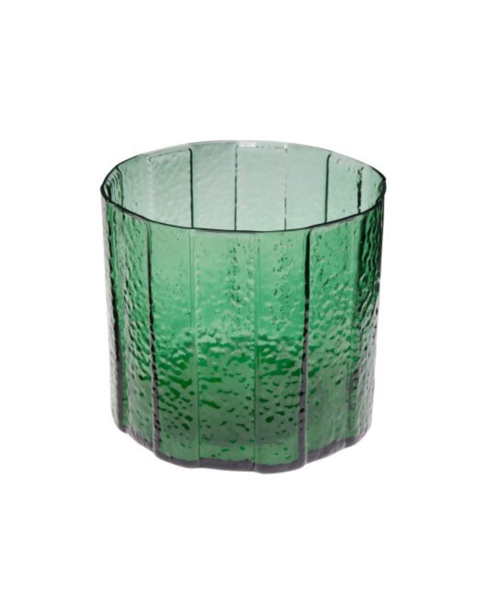 The Every Space deep green Emerald Vase for flowers, in textured glass by Hübsch