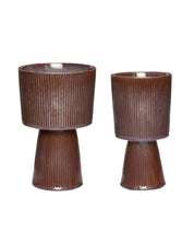 Plinth Pots in Brown & Purple