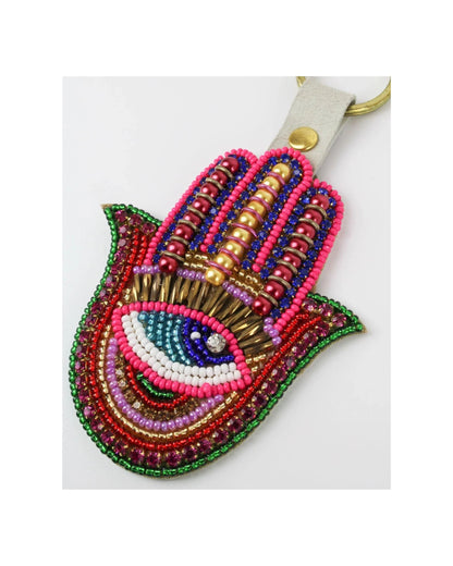 Rainbow Hamsa Hand Keyring