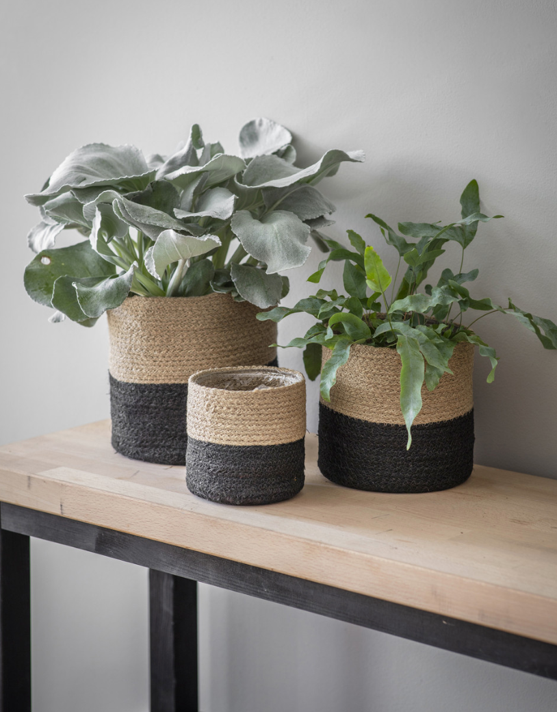 Jute Striped Pots | Ø12.5, Ø16.5cm, Ø20cm