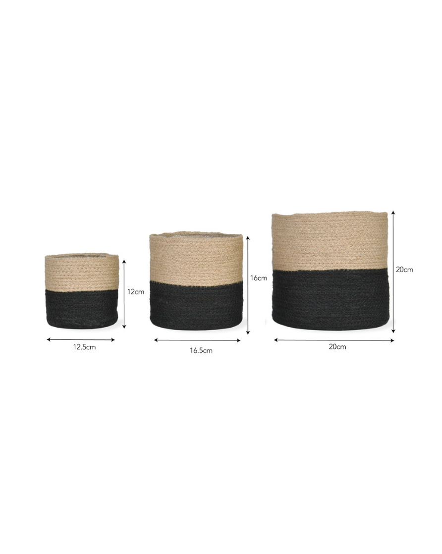 Jute Striped Pots | Ø12.5, Ø16.5cm, Ø20cm