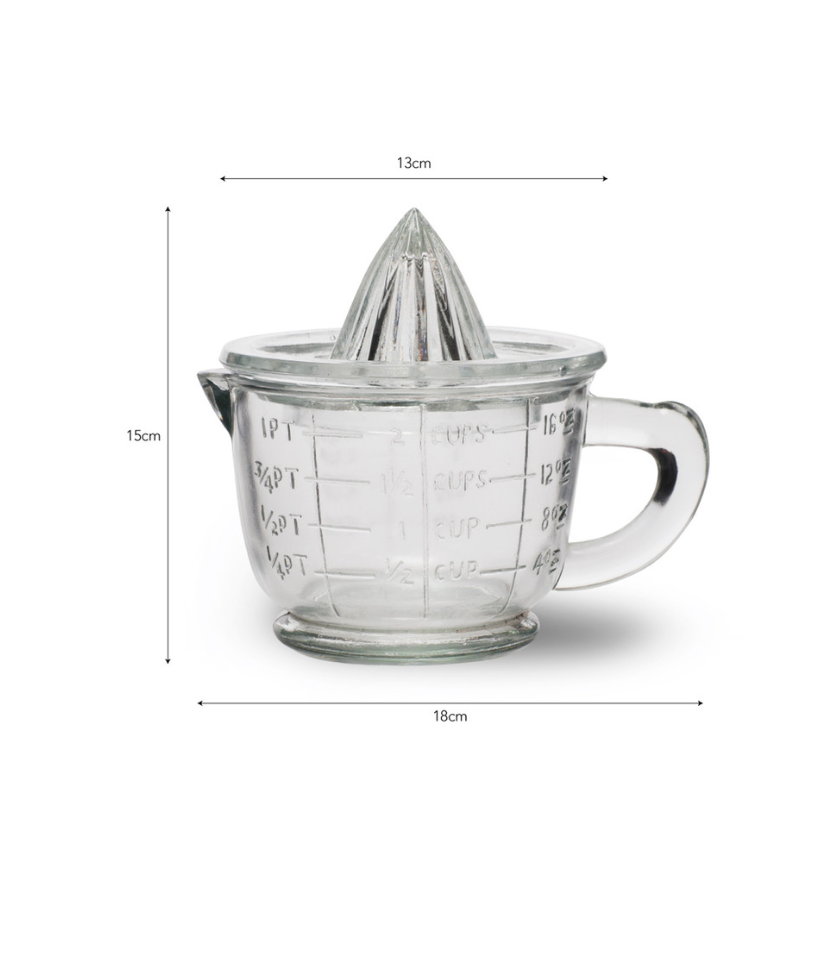 The Every Space glass juicer and measuring jug by Garden Trading