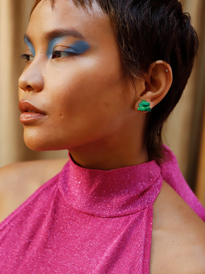 Lena Studs in Emerald