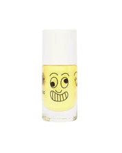 Lulu Pearly Yellow water-based nail polish by Nailmatic, featuring a cartoon character design on the label.
