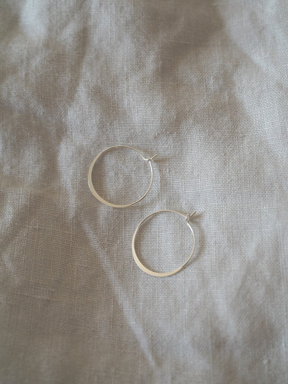 The Every Space Marianne minimal silver hoop earrings by Roake Studio