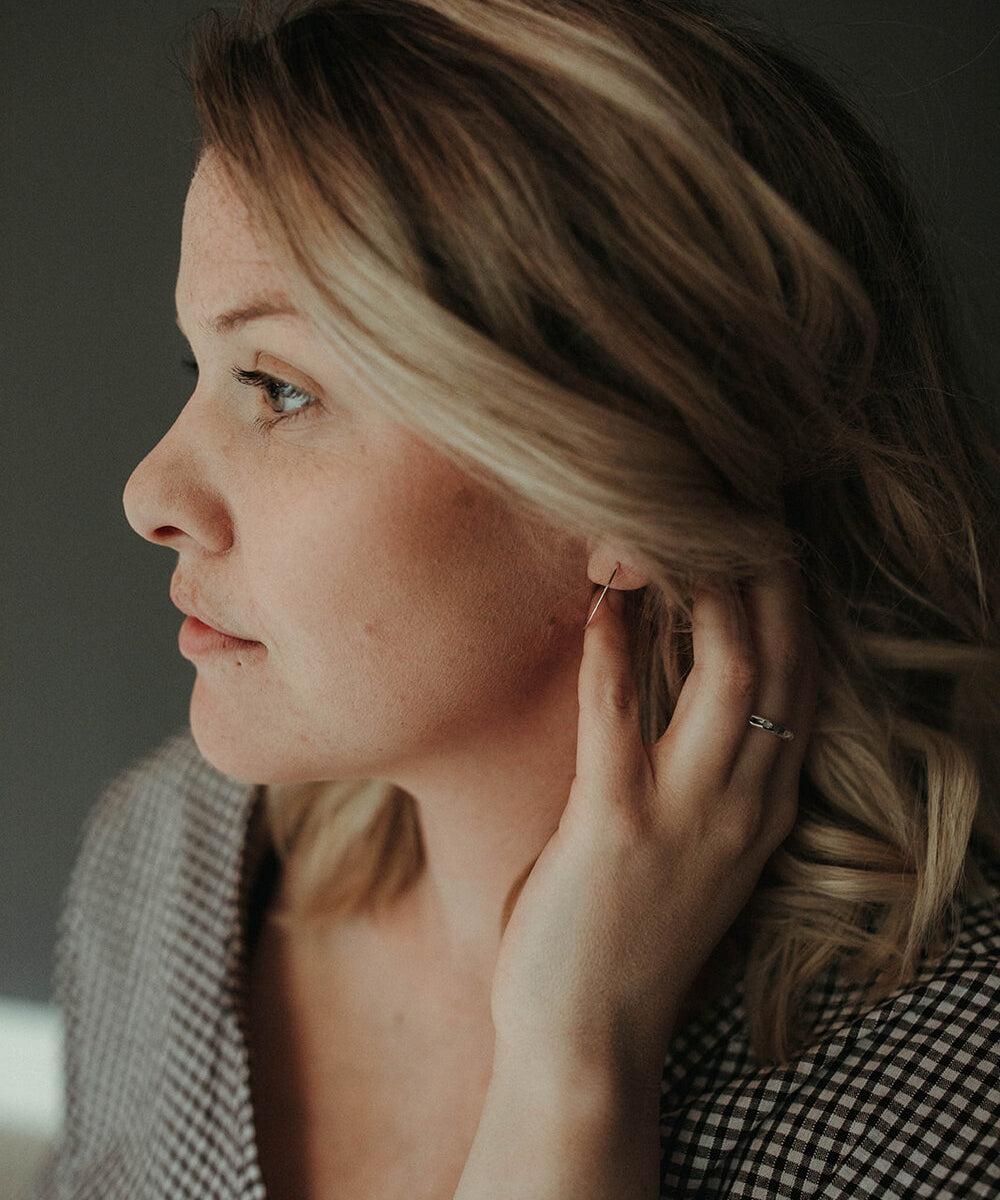 The Every Space Marianne minimal silver hoop earrings by Roake Studio