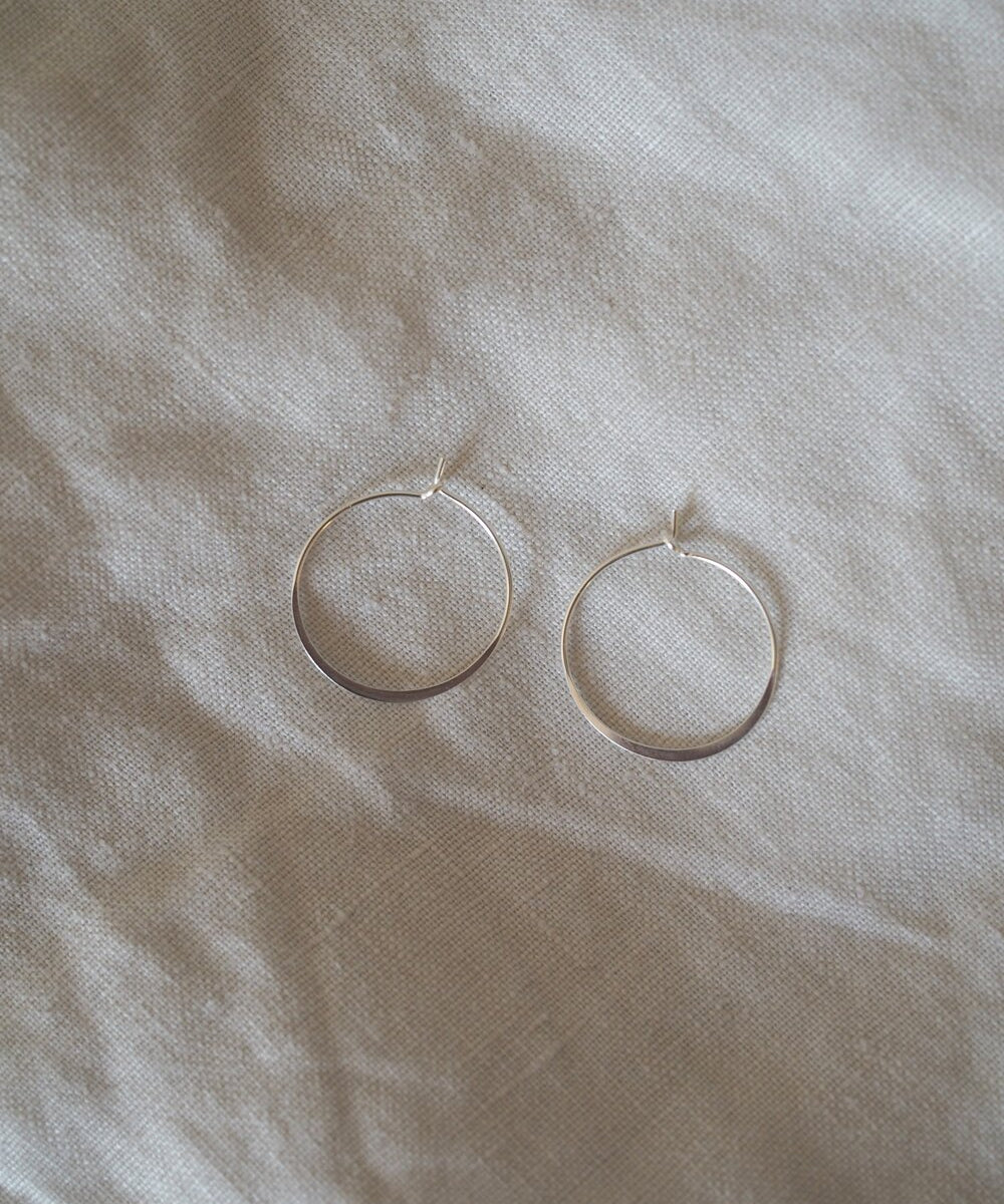 The Every Space Marianne minimal silver hoop earrings by Roake Studio