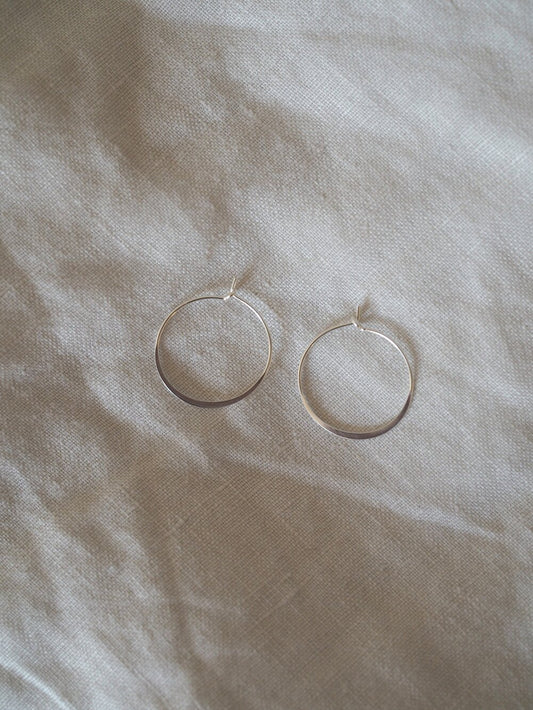 The Every Space Marianne minimal silver hoop earrings by Roake Studio