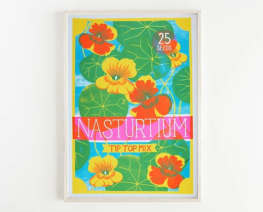 Nasturtium Risograph Print