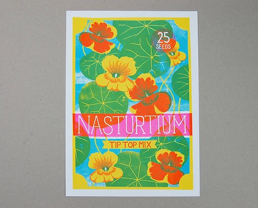 Nasturtium Risograph Print
