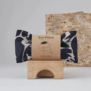 The Every Space hot and cold compress eye pillow in navy blue patterned linen and filled with wheat by Blästa Henriët
