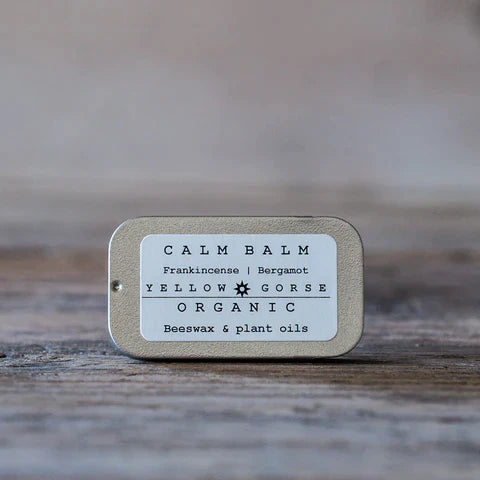 The Every Space pocket sized relaxing organic Calm Balm with Frankincense, bergamot, lavender to calm & balance, plus shea butter and beeswax to protect by Yellow Gorse